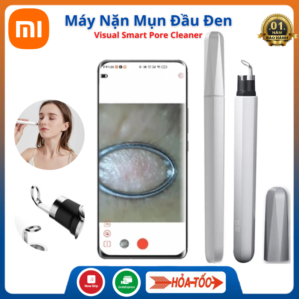 Dụng cụ nặn mụn xiaomi có camera visual smart pore cleaner máy nặn mụn đầu đen hiệu quả an toàn cho cho mọi loại da chuẩn spa hàn quốc - bảo hành 12 tháng