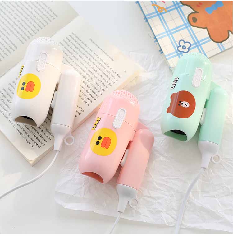 Máy sấy tóc mini dễ thương cute giá rẻ - máy sấy tóc 450w gấp gọn tiện lợi, 2 nấc điều chỉnh nhiệt độ, gió thổi đều