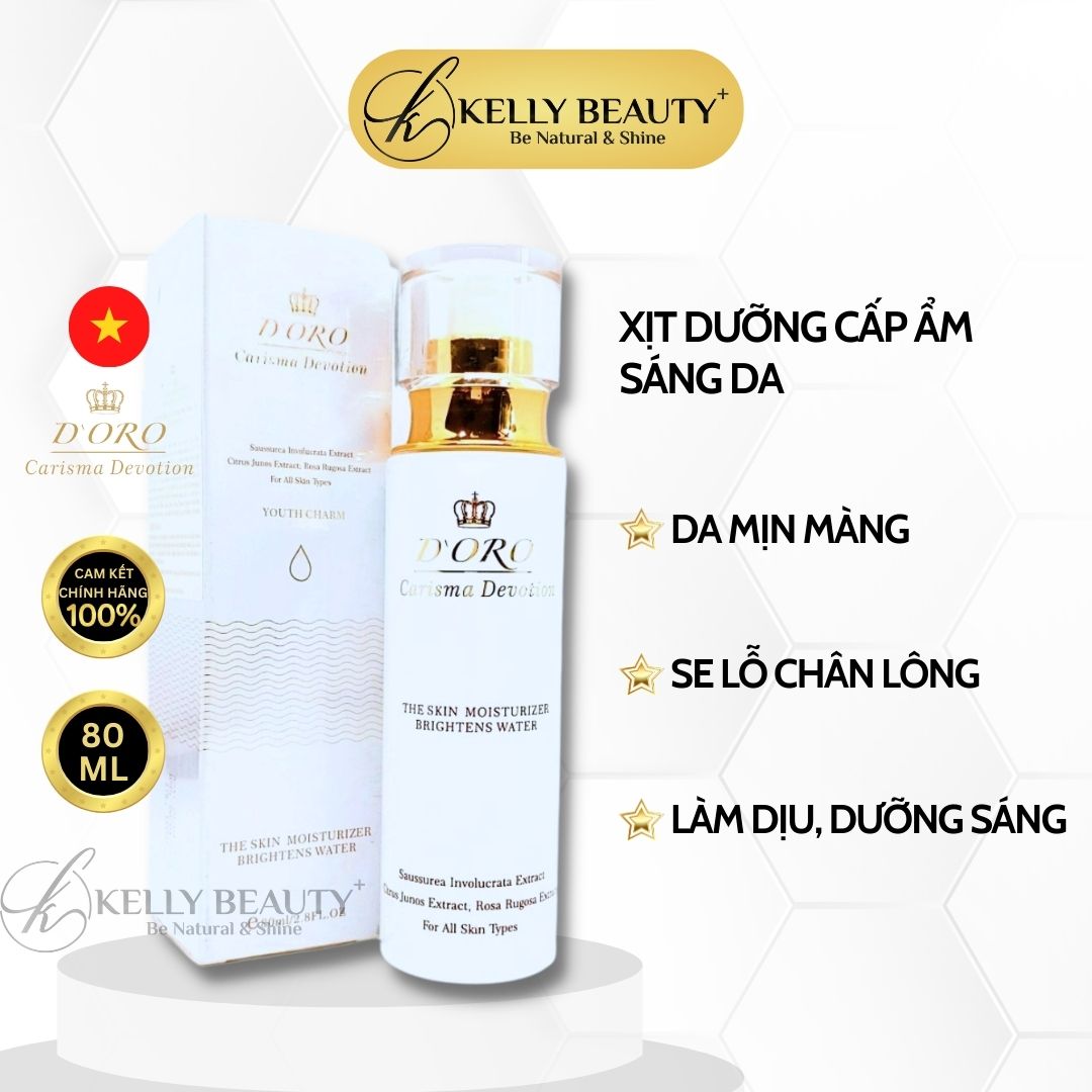 Xịt Dưỡng Cấp Ẩm Sáng Da DORO The Skin Moisturizer Brightens Water | Kelly Beauty