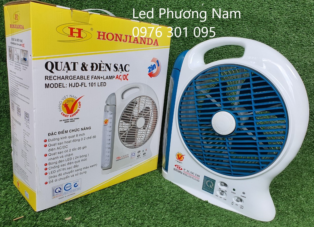 Quạt và đèn sạc hjd- fl 101 led