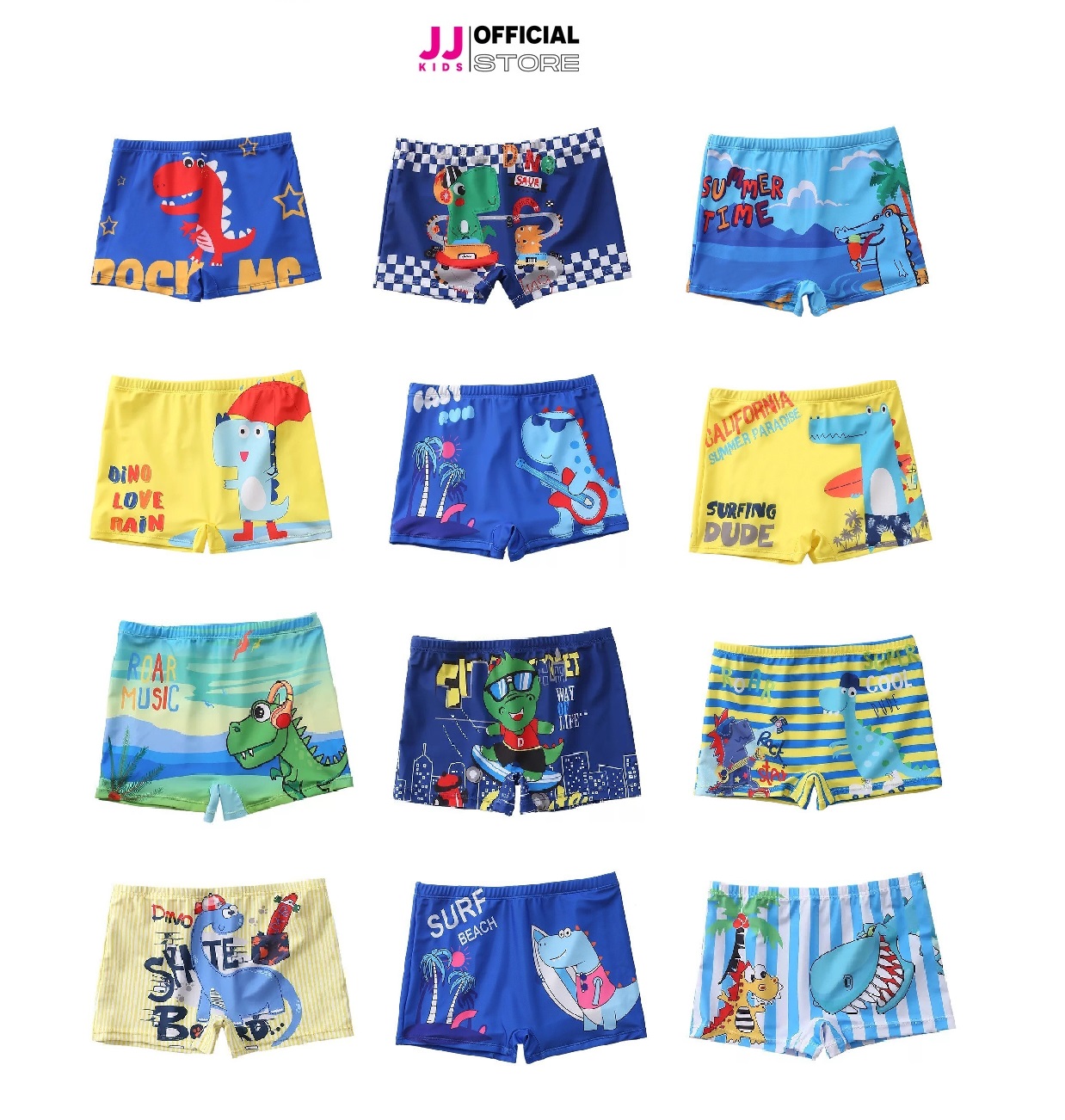 Đồ bơi trẻ em ,quần bơi trẻ em chất liệu LYCRA cao cấp cho bé trai, hoạ tiết khủng long  | FREESHIP MAX - JJ Kids Fashion