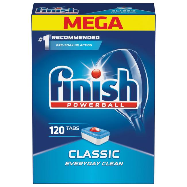Viên rửa chén bát finish hộp 120 viên tổng hợp - muối bột bóng