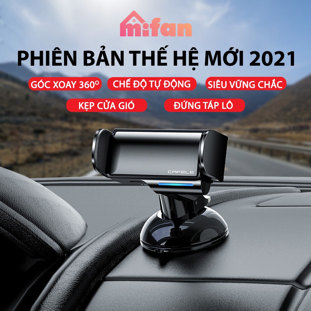 Giá Đỡ Điện Thoại Trên Ô Tô Tự Động Cafele 2021 - Đế Kẹp Hợp Kim Cao Cấp, Sang Trọng, Chắc Chắn, Pin Sạc - Gắn Cửa Gió, Taplo - MIFAN