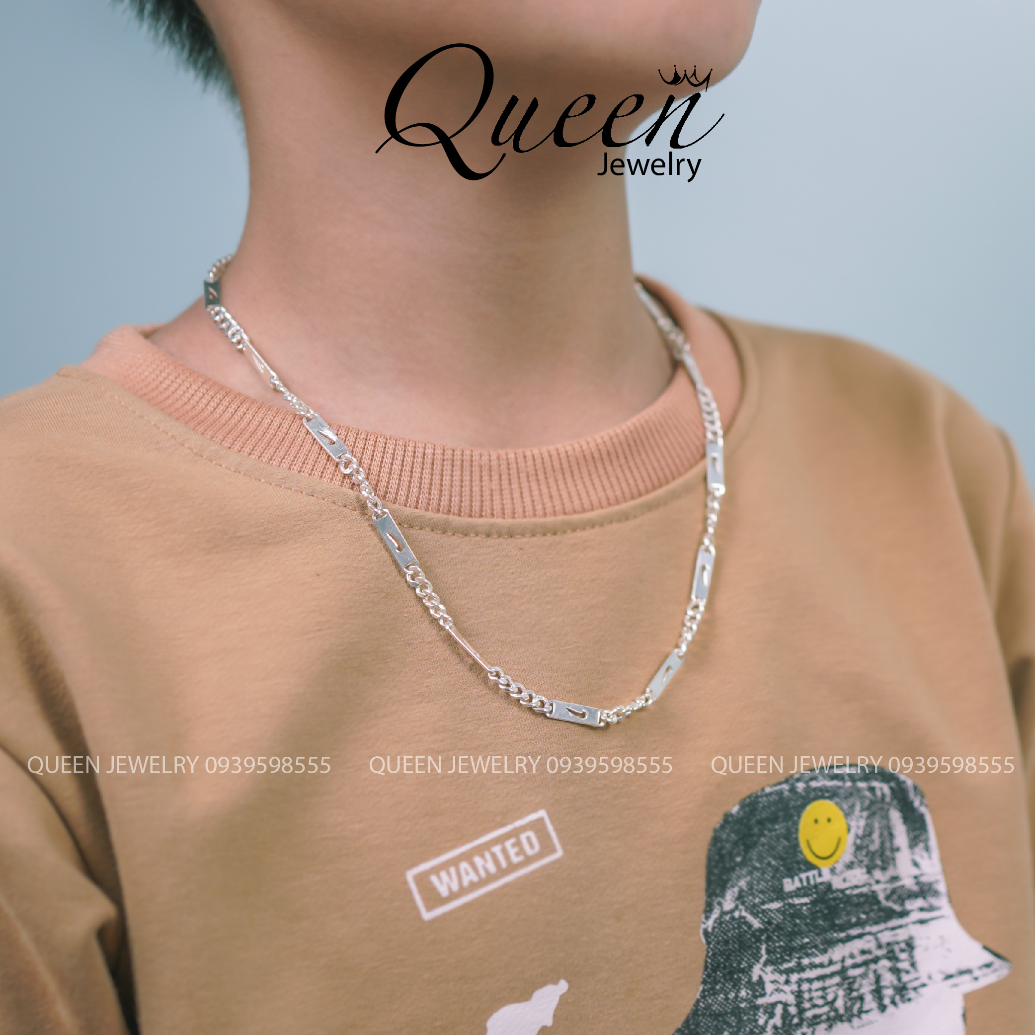 Dây chuyền bạc ta cho bé trai hàng rất dày dặn Trang sức Queen Jewerly cam kết bạc thật chuẩn chất lượng, bảo hành trọn đời sản phẩm