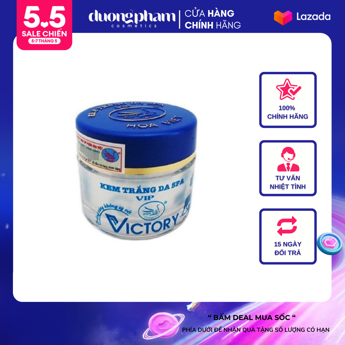 Kem Dưỡng Trắng Da SPA Victory Hoa Việt 15gr
