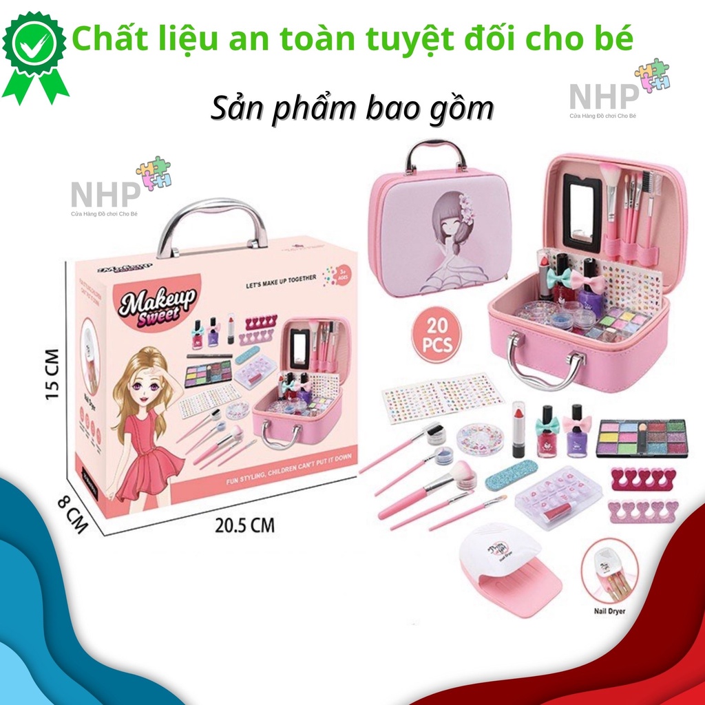 [ MẪU VALI] BỘ ĐỒ CHƠI VALI TRANG ĐIỂM CHO BÉ GÁI, BỘ ĐỒ CHƠI VALI CHO BÉ SẴN HÀNG PHỤC VỤ 1/6- Đồ chơi trang điểm cho bé, Vali trang điểm bé gái (LOẠI CÓ HƠ MÓNG)
