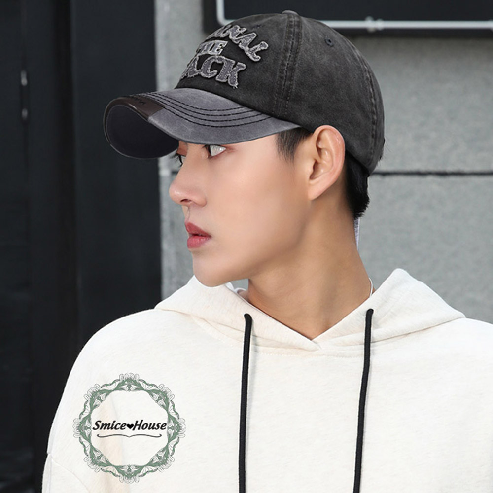 NÓN LƯỠI TRAI JEANS NAM CÁ TÍNH THÊU CHỮ BLACK PHONG CÁCH BỤI BẶM