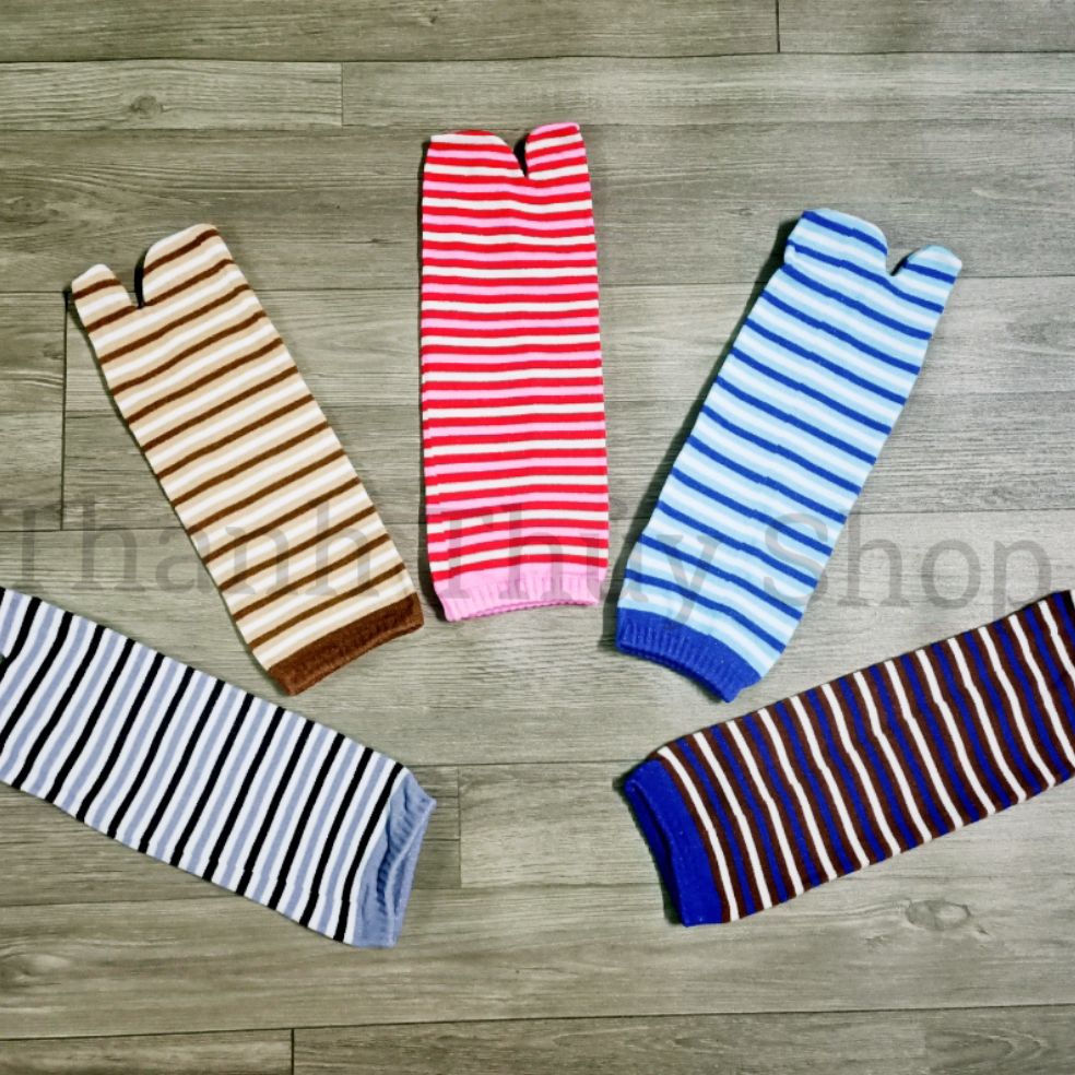 2 đôi Vớ nữ kẻ sọc xỏ ngón