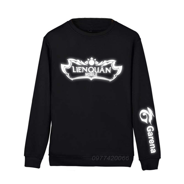 Áo sweater liên quân phản quang, áo thu đông liên quân mobile phản quang, áo thun dai tay game liên quan