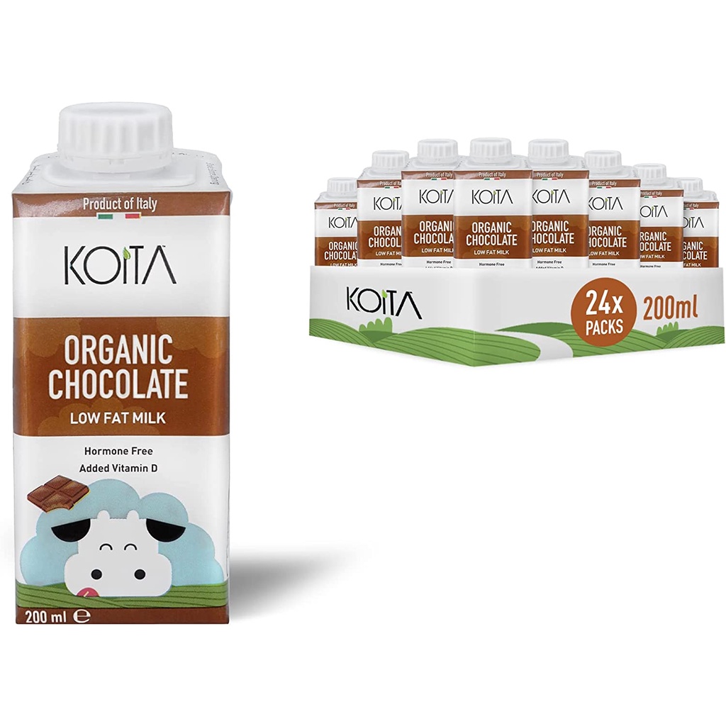 Sữa bò hữu cơ vị socola ít béo Koita 200ml