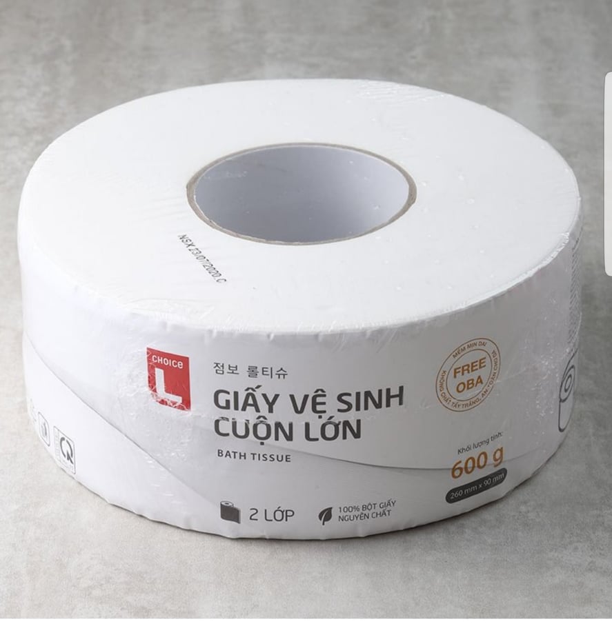 Giấy vệ sinh cuộn lớn 2 lớp choice l hàn quốc 600g |ngoc_nhien349