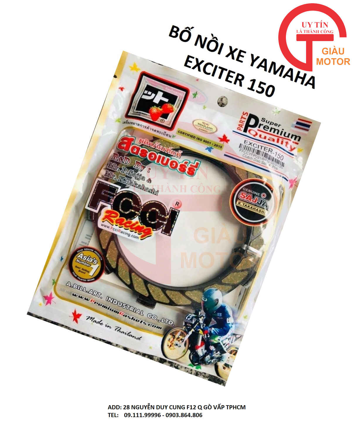 Bố nồi xe ya exciter 150 hãng fcci thái lan
