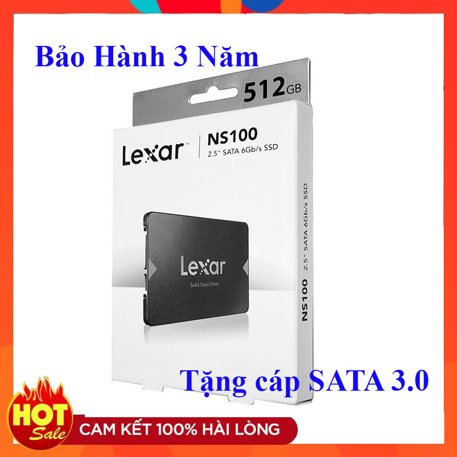 Ổ cứng SSD Lexar 512GB 256GB 128GG SATA III  Thương hiệu USA - Tặng cáp sata