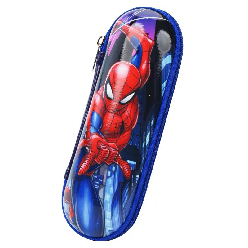 Hộp Bút Học Sinh Hình Siêu Nhân, Hình Người Nhện (Tặng Kèm Đồng Hồ )