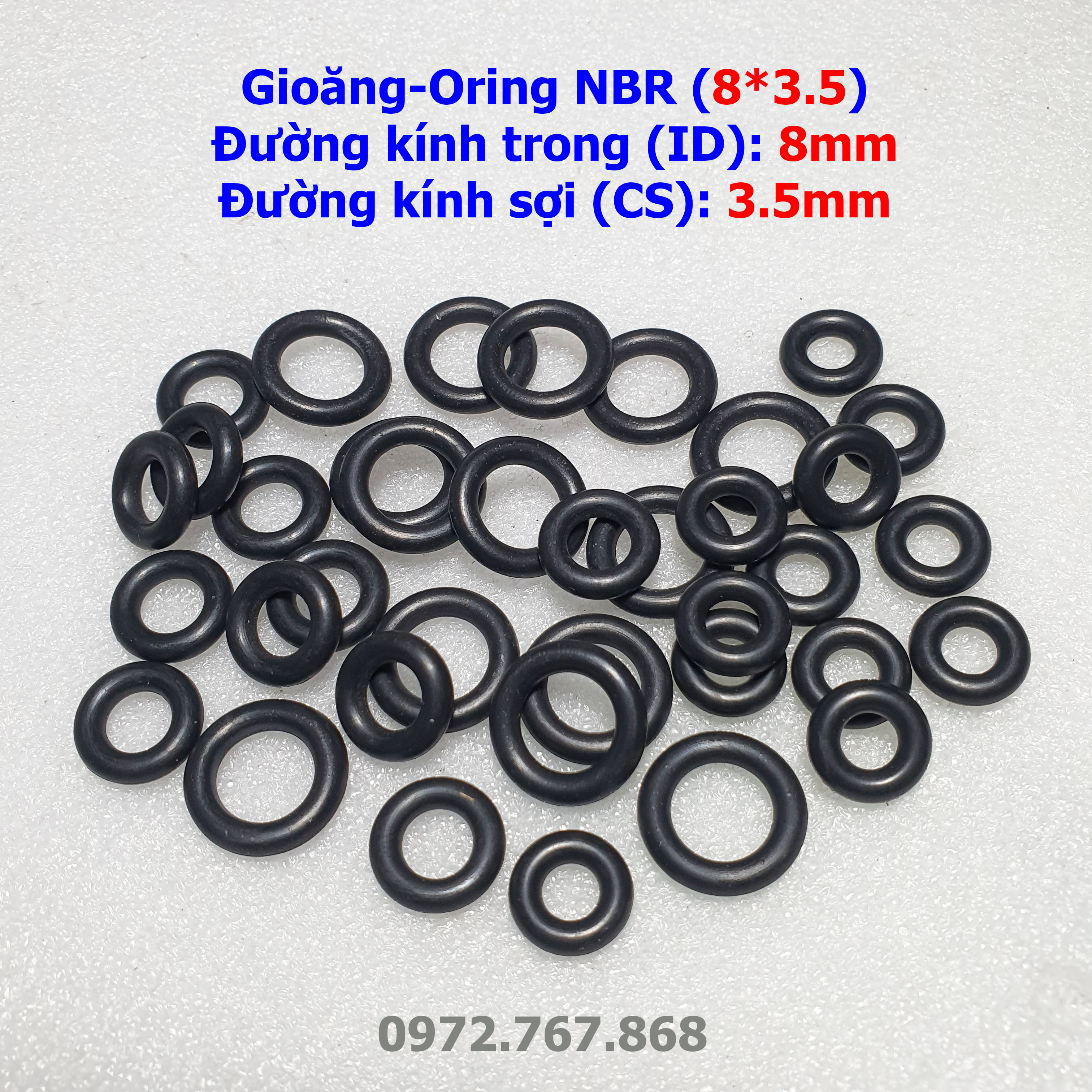 Gioăng cao su tròn 8*3.5mm (100 cái)
