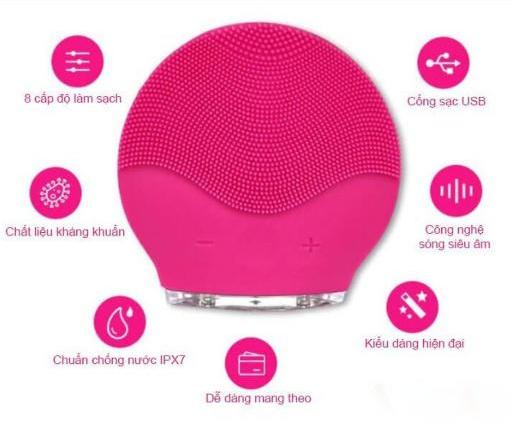 Máy rửa mặt dùng sạc Forever massage da mặt, làm sạch sâu da mặt. Mua 2 giảm 10% Fllow shop giảm 20k