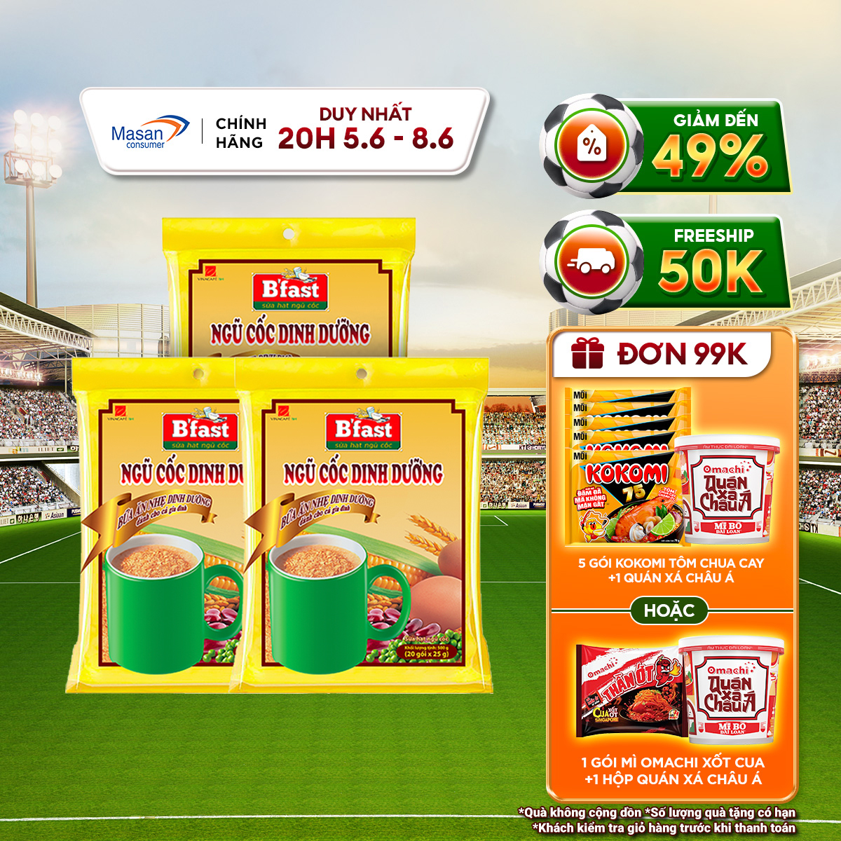 Combo 3 Túi Sữa Hạt Ngũ Cốc B'Fast - Túi 20 Gói x 25g
