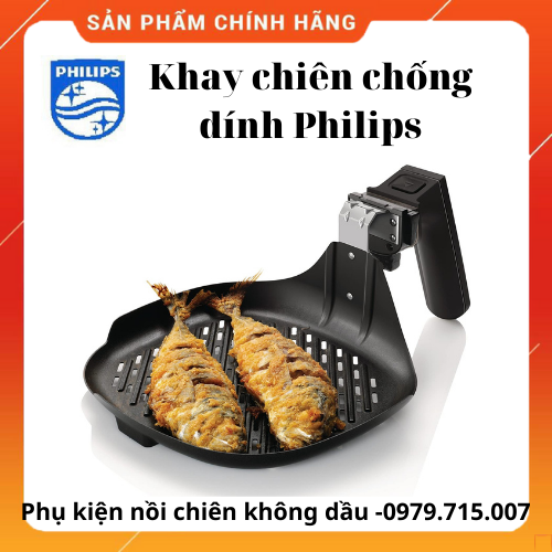 Phụ kiện nồi chiên không dầu Philips - Khay chiên chống dính nồi chiên philips 921x/922x/923x - có kèm tay cầm