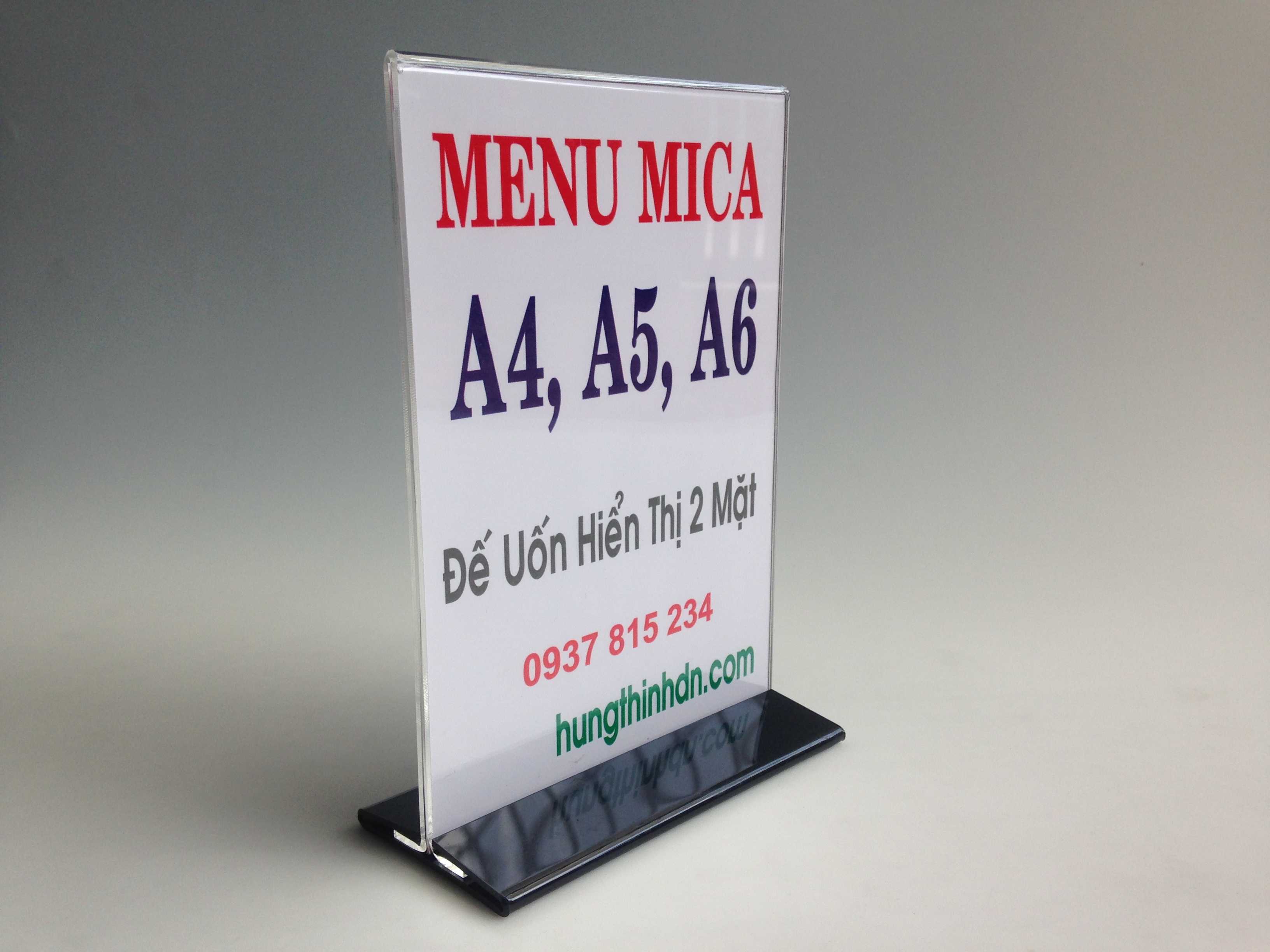 Kệ menu mica để bàn/ Kệ menu thông tin sản phẩm kích thước khổ giấy A5