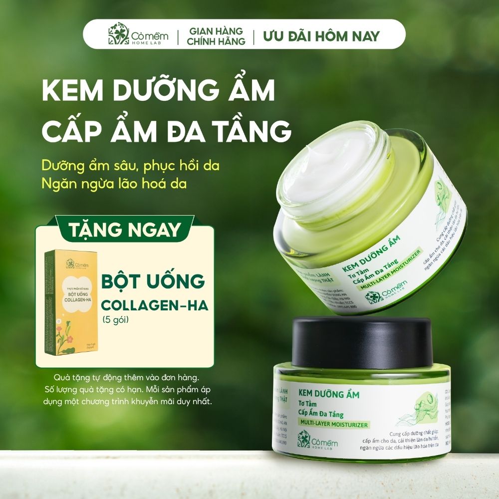 [TRỢ GIÁ 8%] Kem Dưỡng Ẩm Dưỡng Ẩm Chuyên Sâu Với Coenzym Q10 Ngừa Lão Hoá Da Tơ Tằm Cỏ Mềm 50g