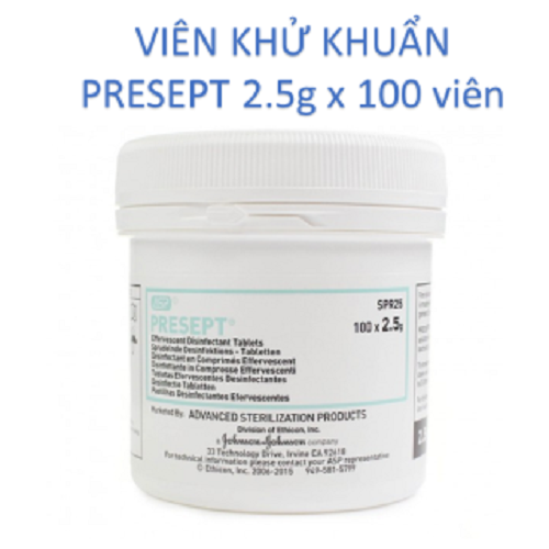 Hóa chất làm sạch dụng cụ y tếViên ngâm dụng cụ Presept 2,5gram