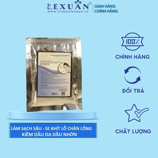 mặt nạ thảo dược đông y Lê Xuân Cosmetic 25gr - Mặt nạ Lê Xuân Kiềm dầu trắng hồng làm sạch da mờ nám tàn nhang Se lỗ chân lông