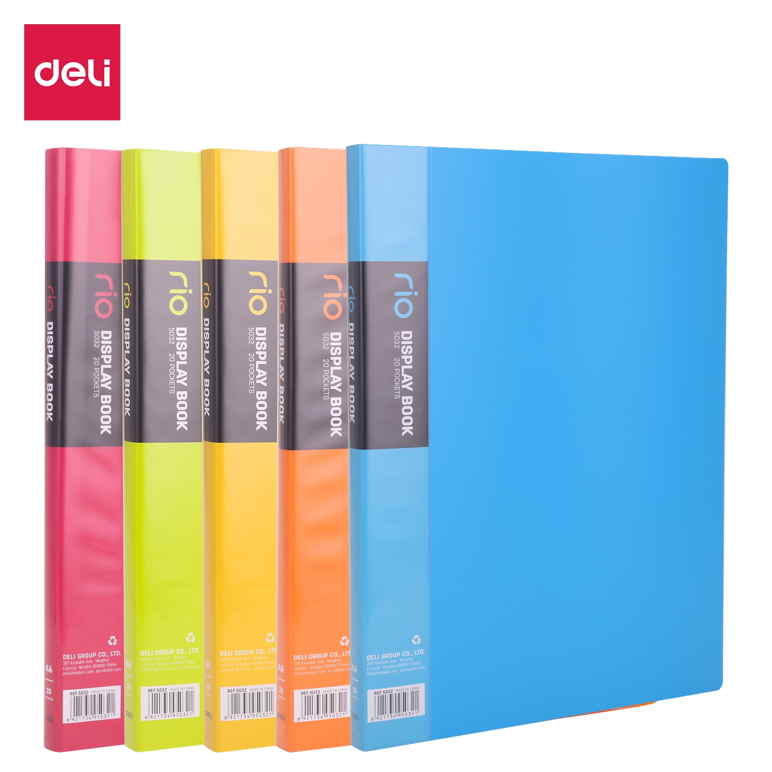 File lá văn phòng Deli - Xanh lá/Xanh dương/Hồng/Vàng/Cam - 20/30/40 lá - 1 chiếc - E5032/E5033/E5034