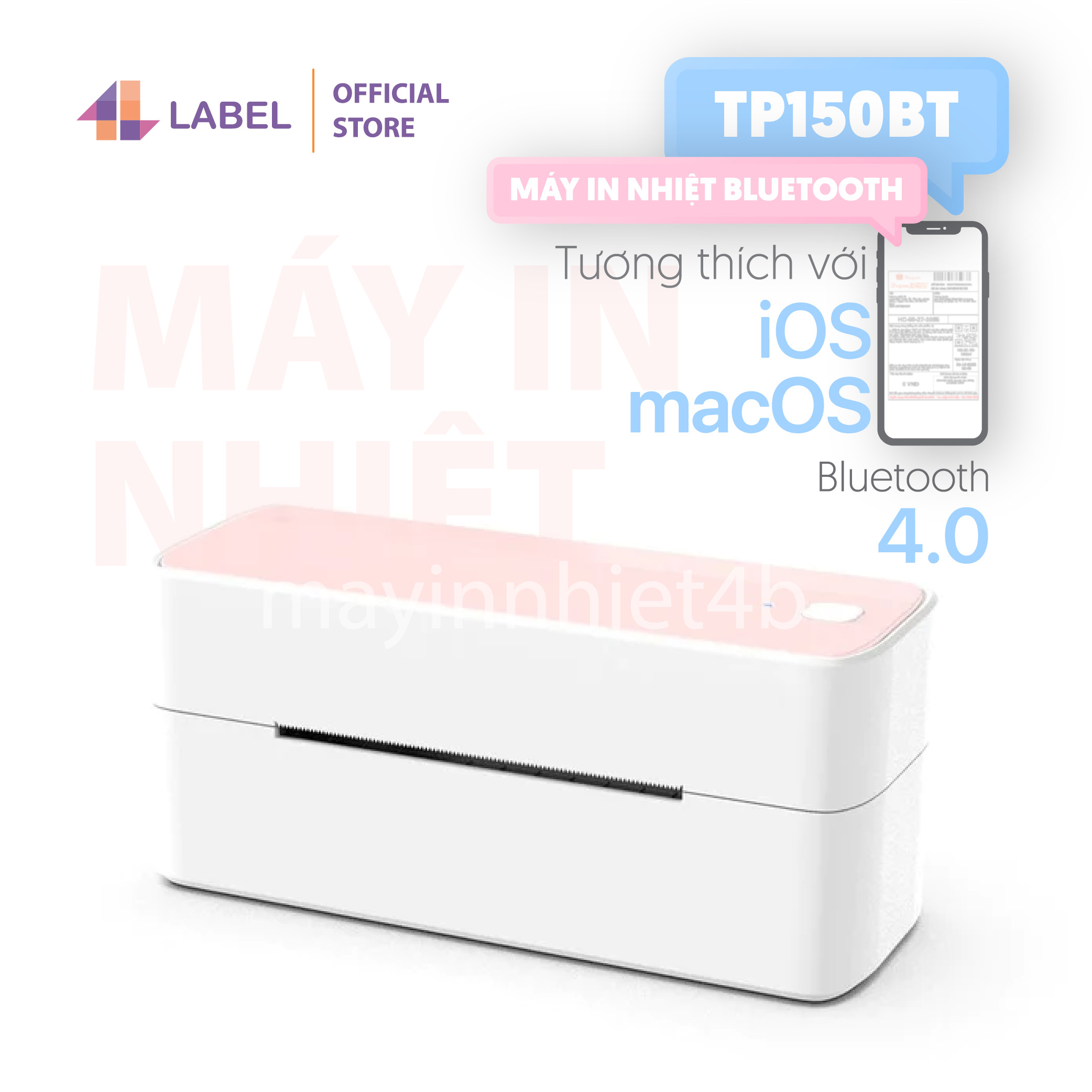 Máy in nhiệt Bluetooth A6 PT-150BT, máy in kết nối điện thoại, Máy in Phomemo