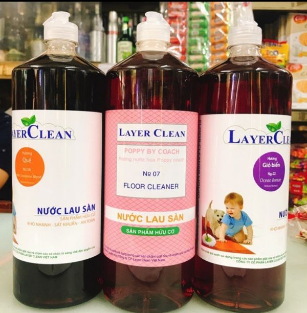 Nước lau sàn hữu cơ Layer Clean hương poppy 1,25L
