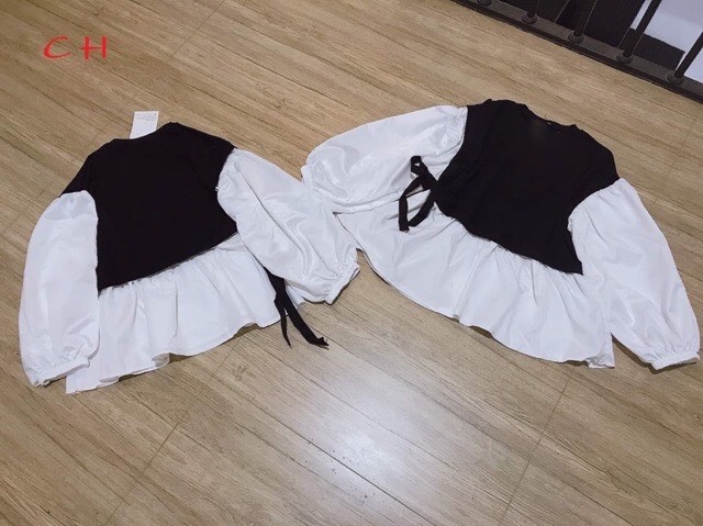 Áo sow mi phối vạt dây eo ch12