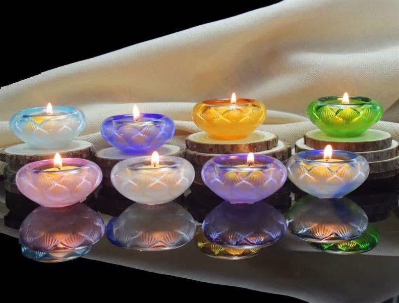 Đế nến hoa sen lưu ly nhỏ