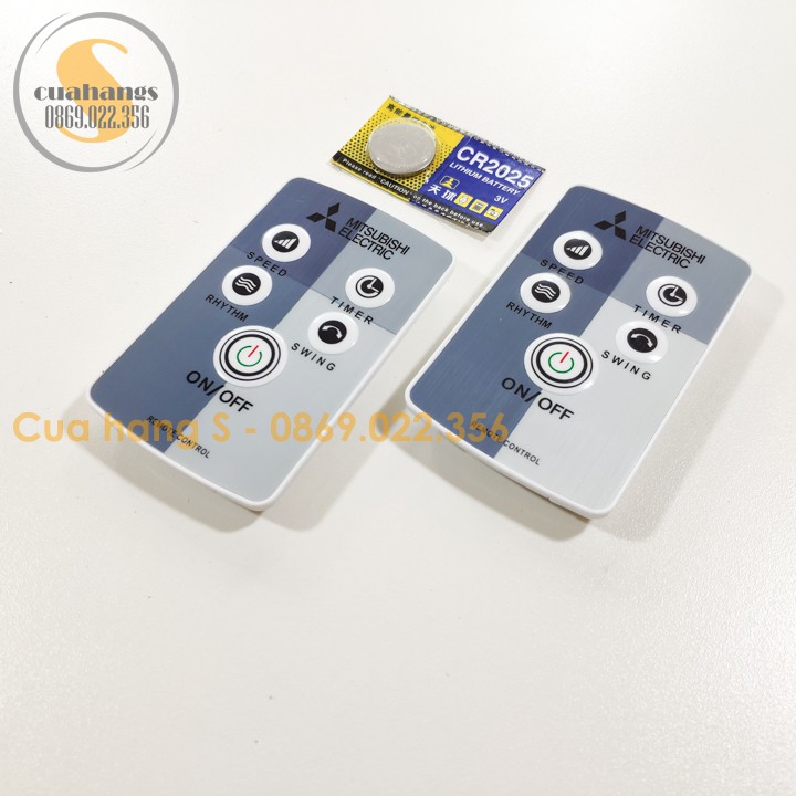 Remote điều khiển quạt Mitshubishi thay thế kèm pin