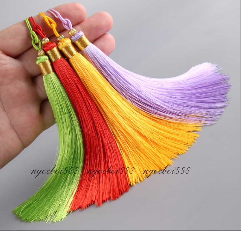 Tua rua 13cm xỏ hạt đồng chỉ vàng
