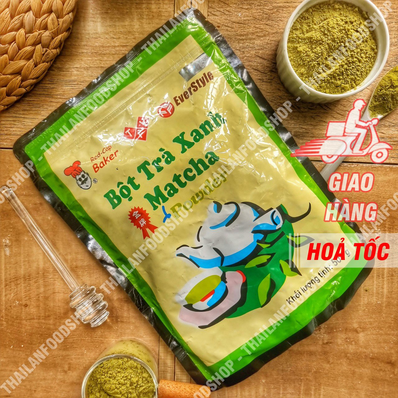 Bột Matcha Đài Loan Matcha Powder - Red Cap Baker - Gói 500Gr