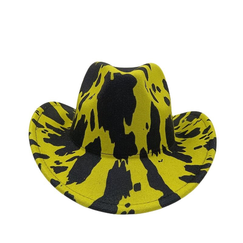western Cowboy hat hip hop European and American style big cowboy hat monochrome felt hat men and women big brim outdoor hat