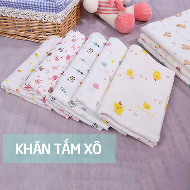 Khăn tắm cho bé loại vải xô có hình