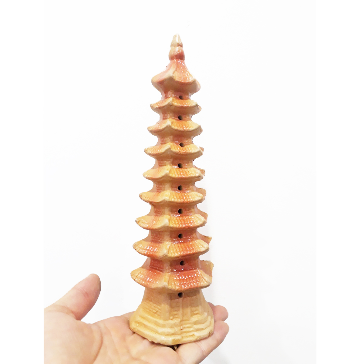 Tháp văn xương 9 tầng bằng gốm size 18x6 cm cho non bộ, bể tiểu cảnh phong thủy gia đình bạn