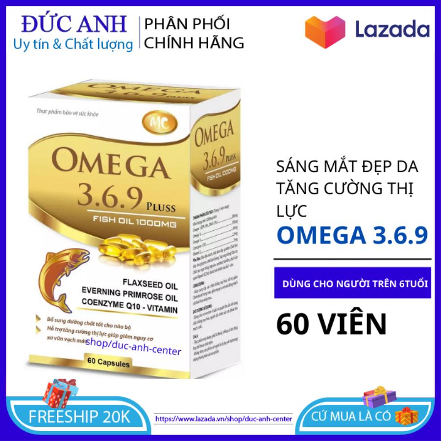 Dầu cá Omega 3.6.9 sáng mắt  đẹp da  tăng sức đề kháng hệ tim mạch  cải thiện thị lực  đẹp da giảm lão hóa trơn sụn khớp hộp 60 viên