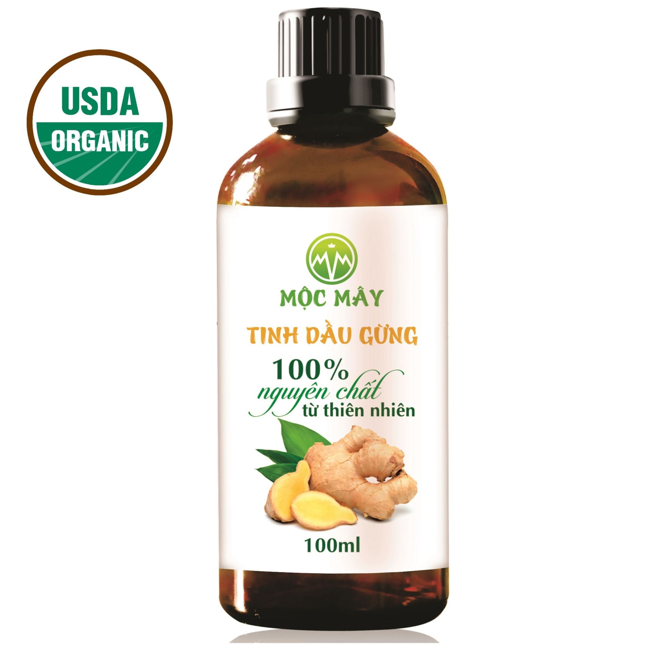 Tinh dầu Gừng 100ml Mộc Mây - tinh dầu nguyên chất từ thiên nhiên, xông phòng, thơm phòng, thư giản, đuổi muỗi, giữ ấm, giải cảm
