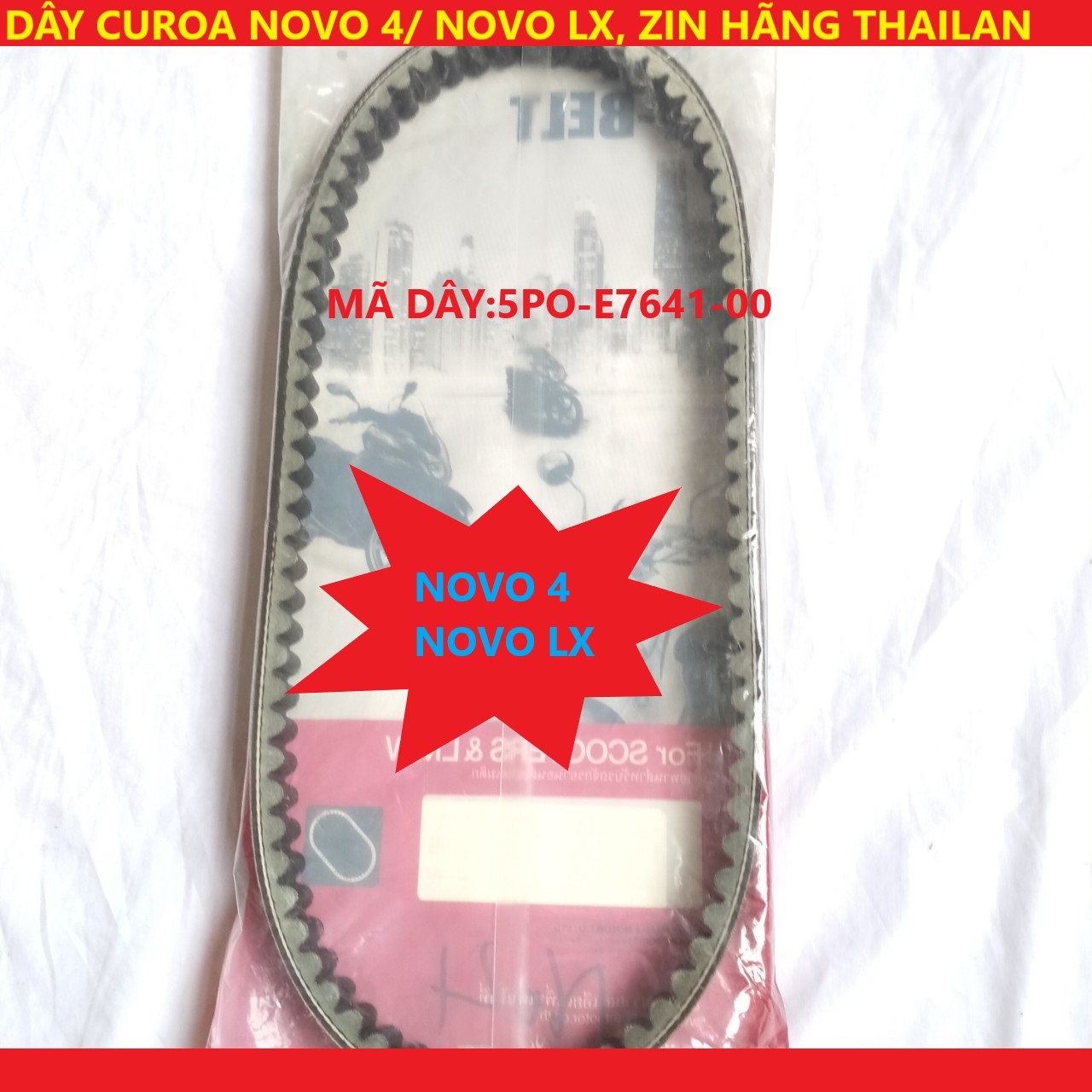 Dây curoa xe novo4 / nolx. dây đai xe novo4 / nolx zin thái chính hãng