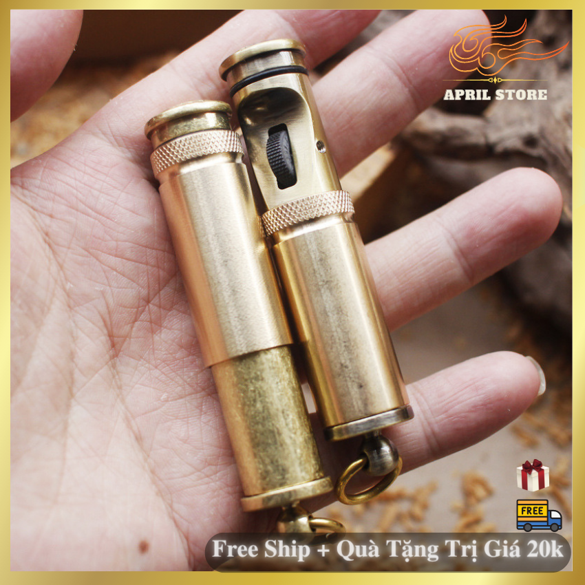 Bật Lửa Xăng Đá HY 682 Kim Loại Phong Cách Cổ Điển Full Box (Không Gas)