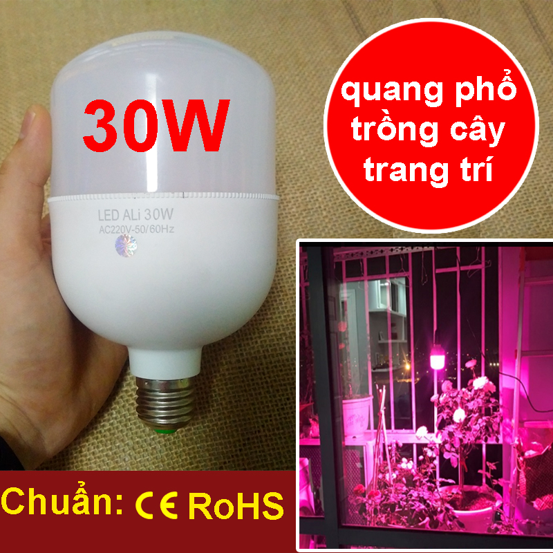 Đèn LED bulb quang phổ toàn phần trồng cây nhà lưới,thắp sáng cho cây trồng thiếu ánh sáng