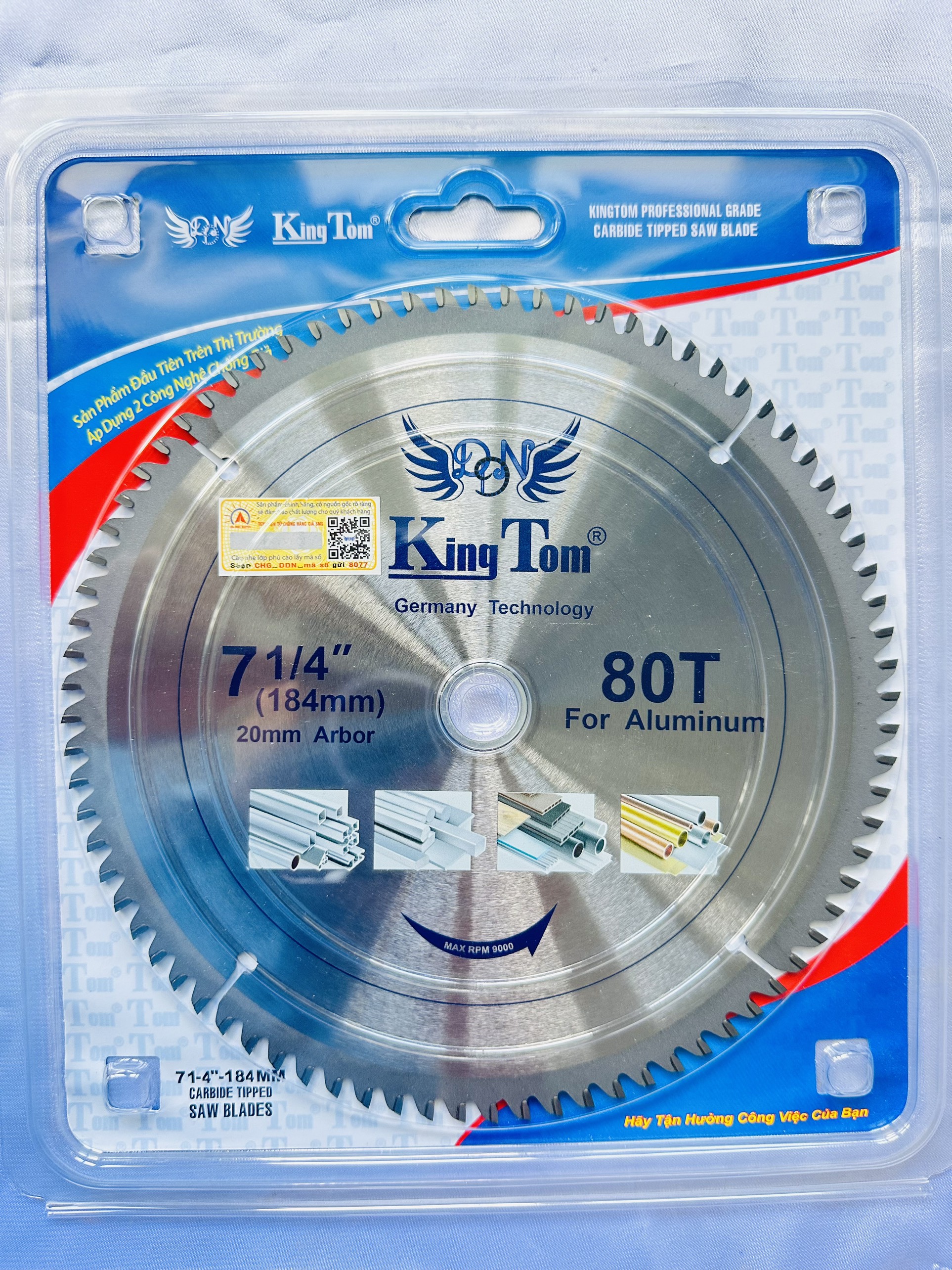 Lưỡi cắt ván mdf mfc nhựa nội thất nhôm mỏng 184mm 80 răng hợp kim kingtom