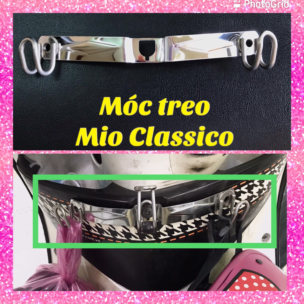 [HCM]Móc treo đồ xe Yamaha Mio Classico - inox