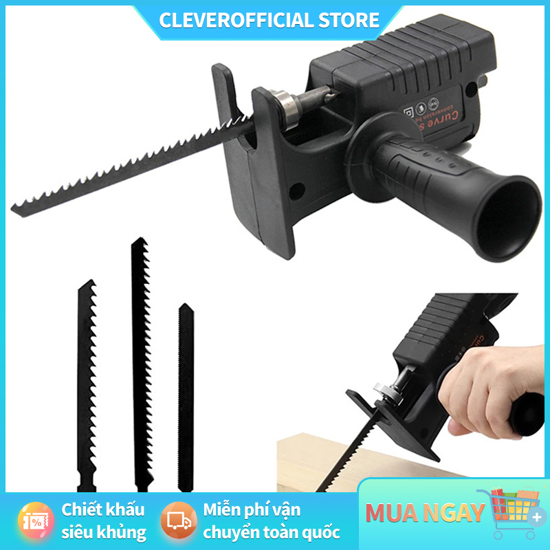 ⚡Miễn Phí Vận Chuyển⚡Bộ đầu chuyển đổi máy khoan thành máy cưa điện cầm tay tặng kèm 3 lưỡi cắt gỗ kim loại