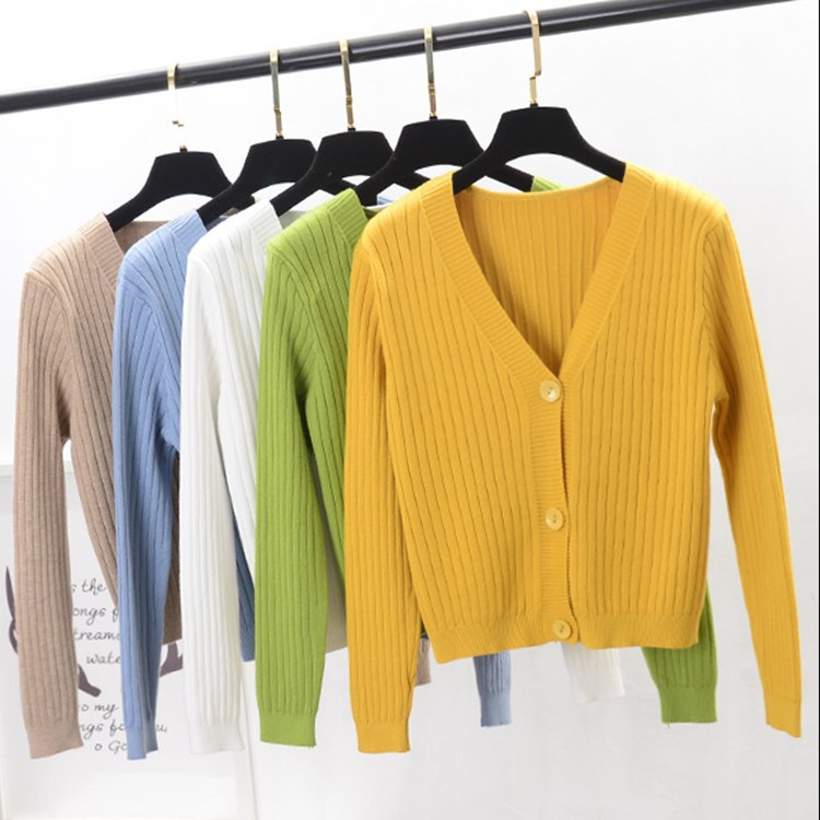 Áo khoác Len Nữ Cardigan cổ V tay dài