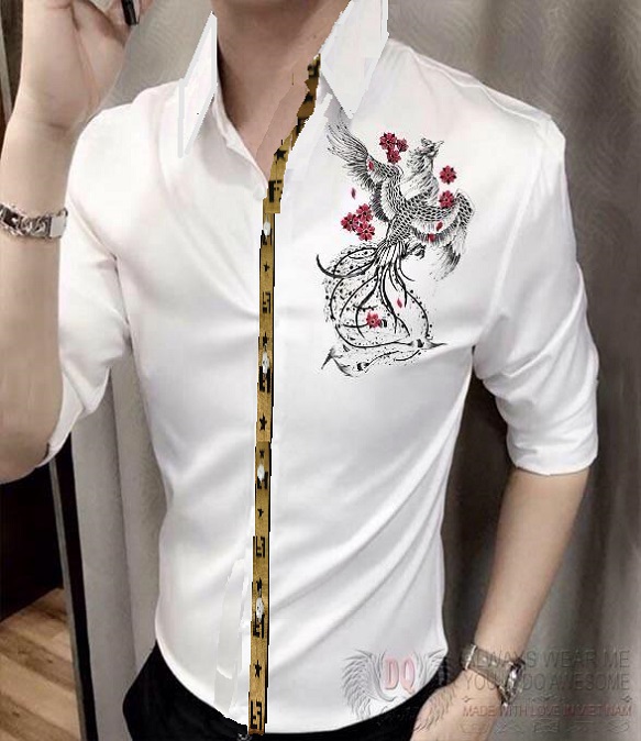 [HCM]ÁO SƠ MI NAM IN HÌNH PHỤNG HOÀNG SANG TRỌNG THOÁNG MÁT THẤM HÚT MỒ HÔI TỐT (TỪ 40-90KG)