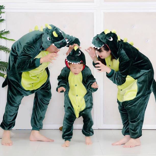 Bộ đồ khủng long xanh người lớn cá sấu xanh liền thân hình thú cho nam nữ trẻ em chất nhung mềm mịn cute - hipsstore