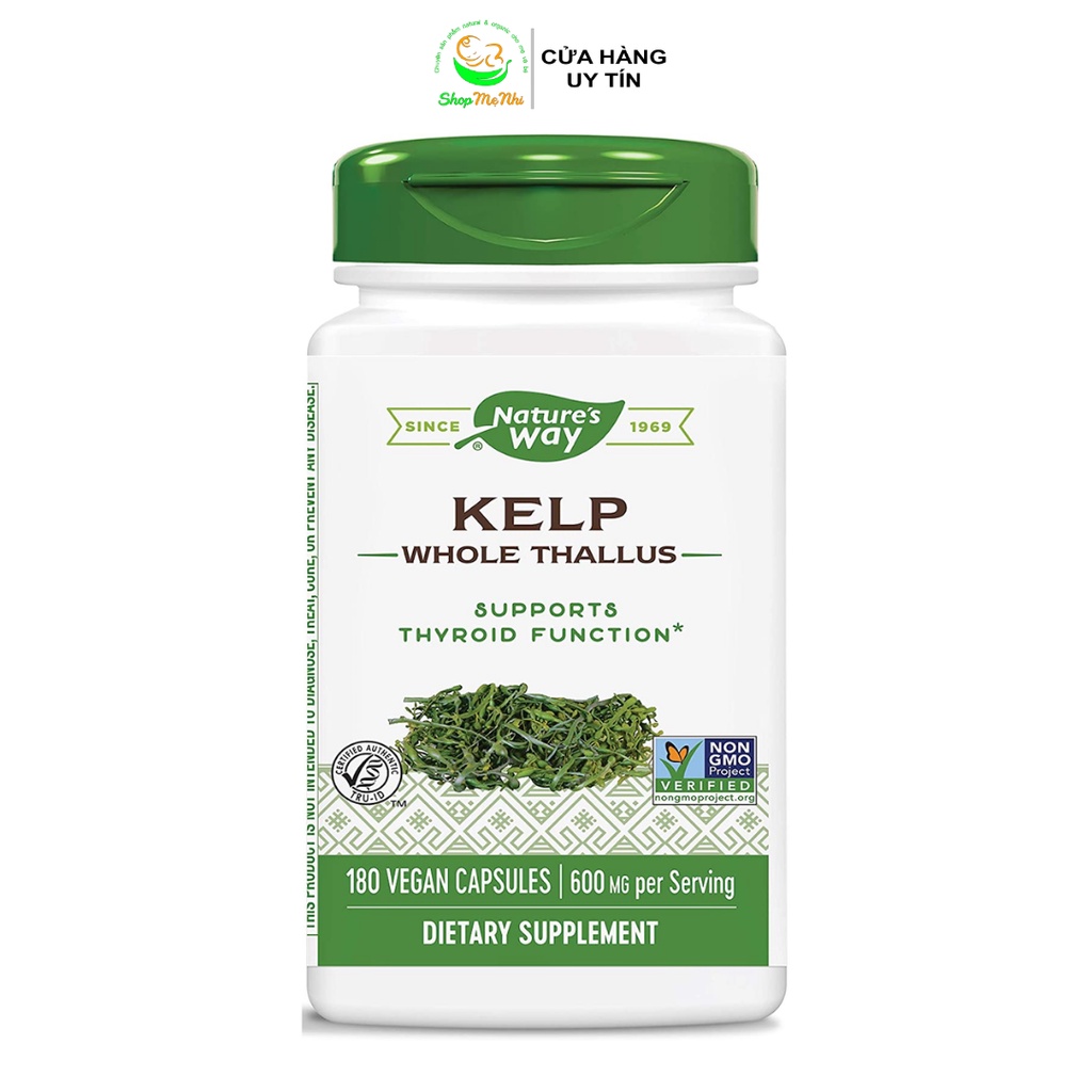 Viên uống tảo bẹ Kelp tăng cường chức năng tuyến giáp Nature’s Way 600mg, 100 viên.