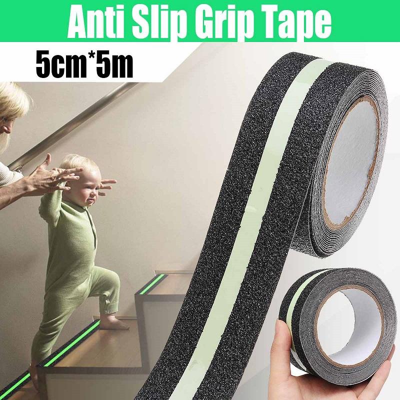 【Có hàng sẵn】5M*5CM Băng keo chống trượt cao cấp Băng Keo Băng dính dạ quang chống trượt cho cầu thang dán nền anti_slip tape chống trơn trượt, kháng hoá Trượt Dính An Toàn Băng Phát Sáng Dải Bước Sàn